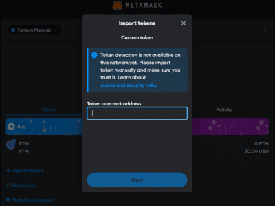Import Fantom tokens