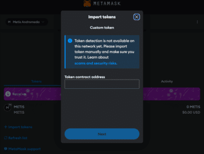 Metis to MetaMask