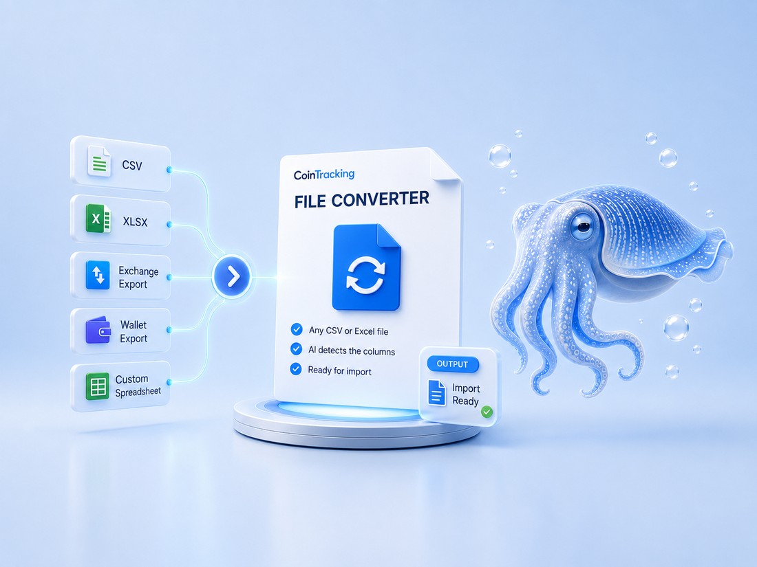 El Conversor de Archivos de CoinTracking transforma archivos CSV, XLSX, PDF y TXT en un archivo listo para importar