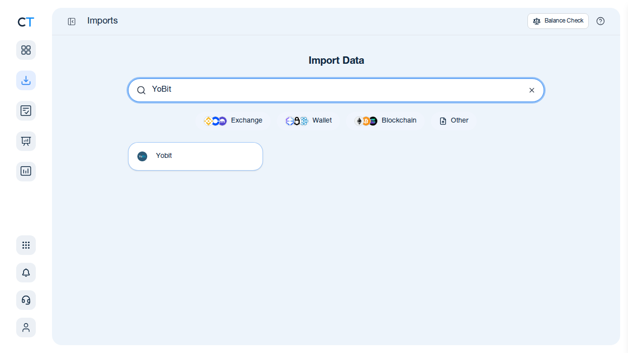 CoinTracking Yobit CSV Import-Suche