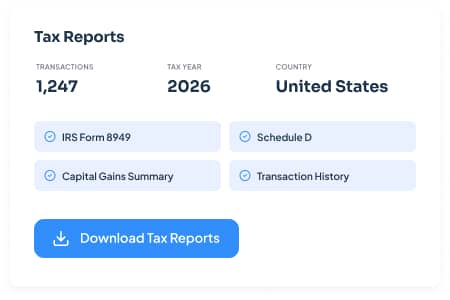Raport podatkowy CoinTracking pokazujący zyski, dochody i inne płatności podlegające opodatkowaniu