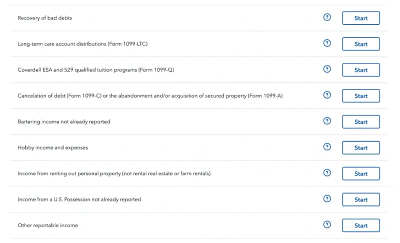 TurboTax Other reportable income