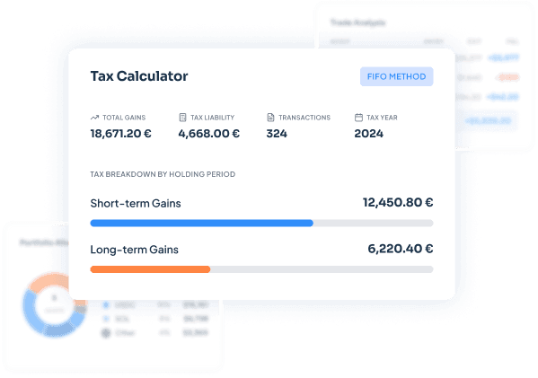 Tableau de bord du rapport fiscal crypto CoinTracking