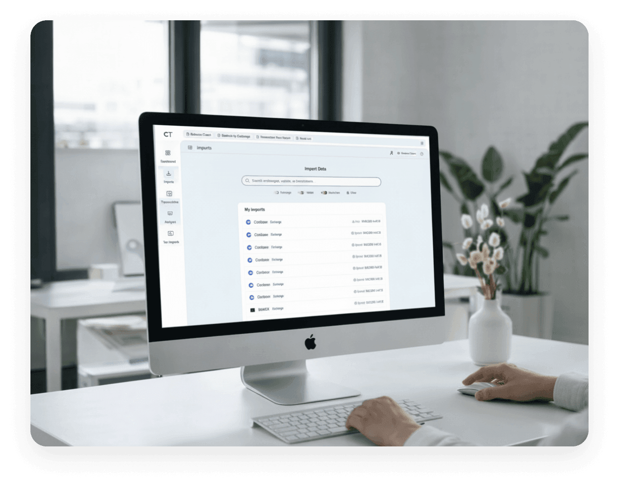 Panel de CoinTracking en escritorio