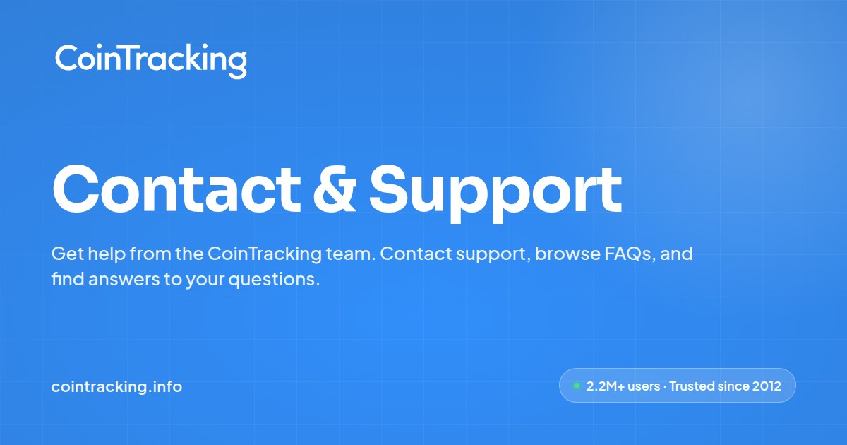 Contact & Support | CoinTracking
