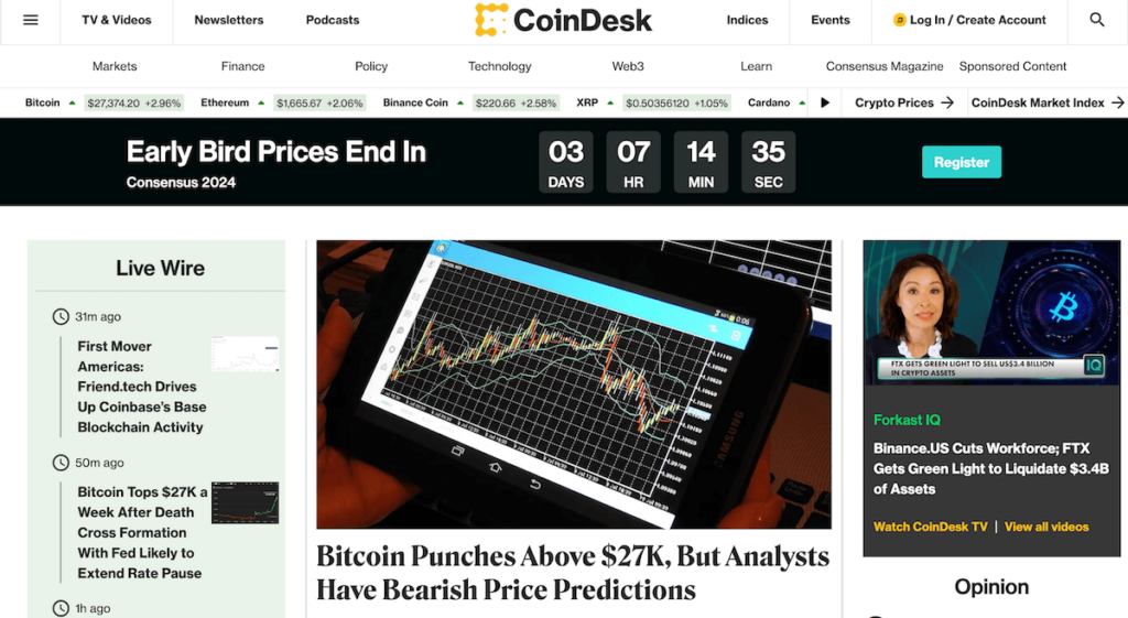CoinDesk - Crypto News Outlets