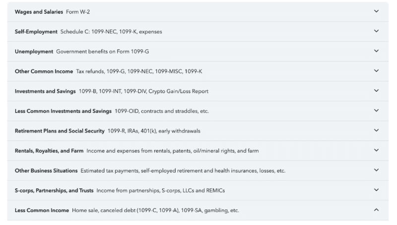 TurboTax Less common income