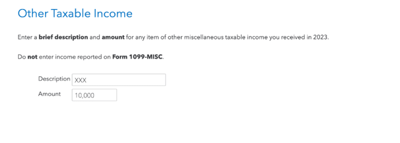 Other Taxable Income TurboTax