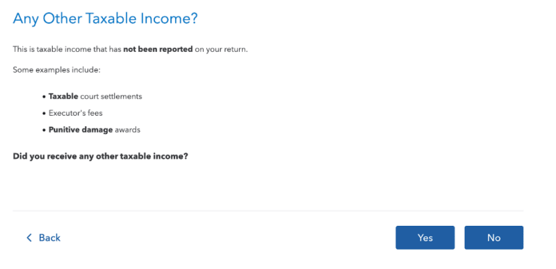 TurboTax Taxable Income