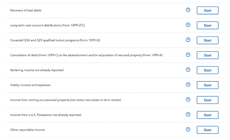 TurboTax Other reportable income