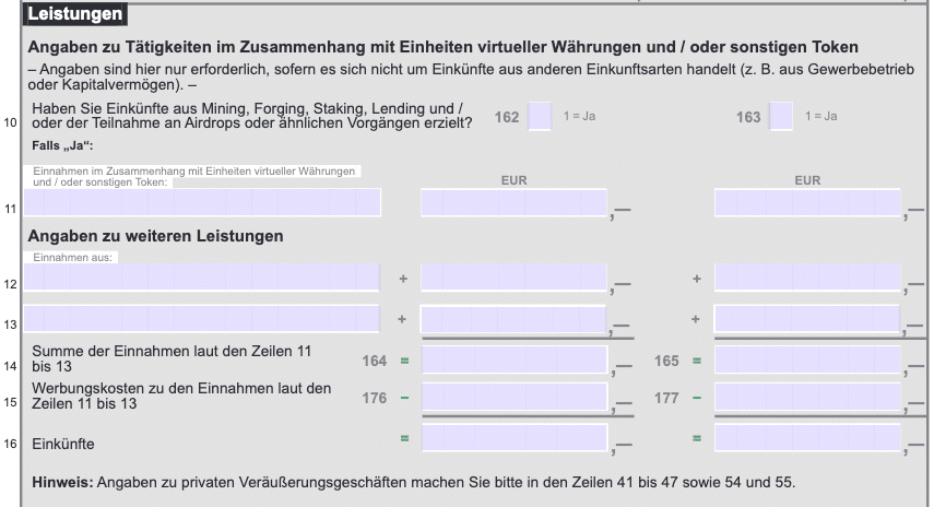 Anlage SO im Bereich „Leistungen”