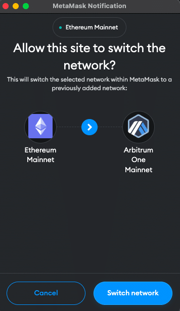 switch Arbitrum network