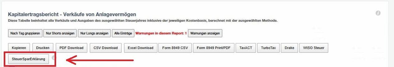 Export für SteuerSparErklärung