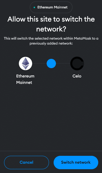 Celo to Metamask