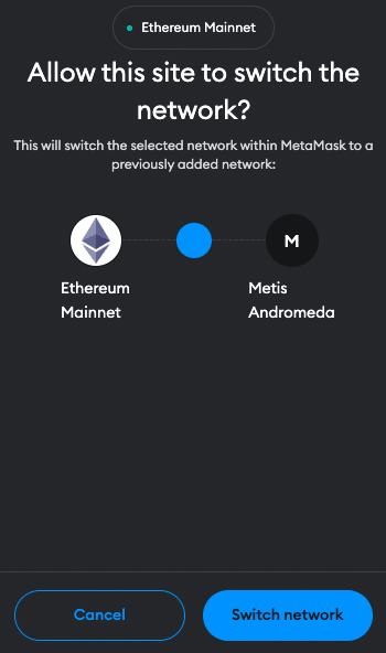 Metis to Metamask