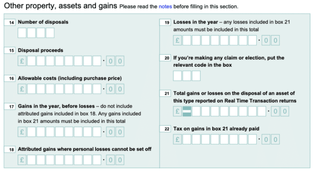 Other Property, Assets, and Gains SA108