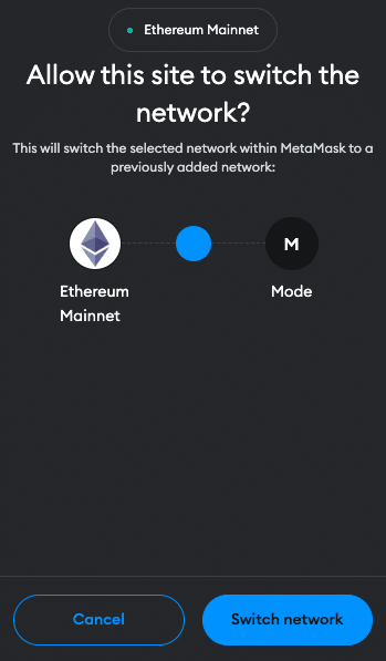 Mode to MetaMask