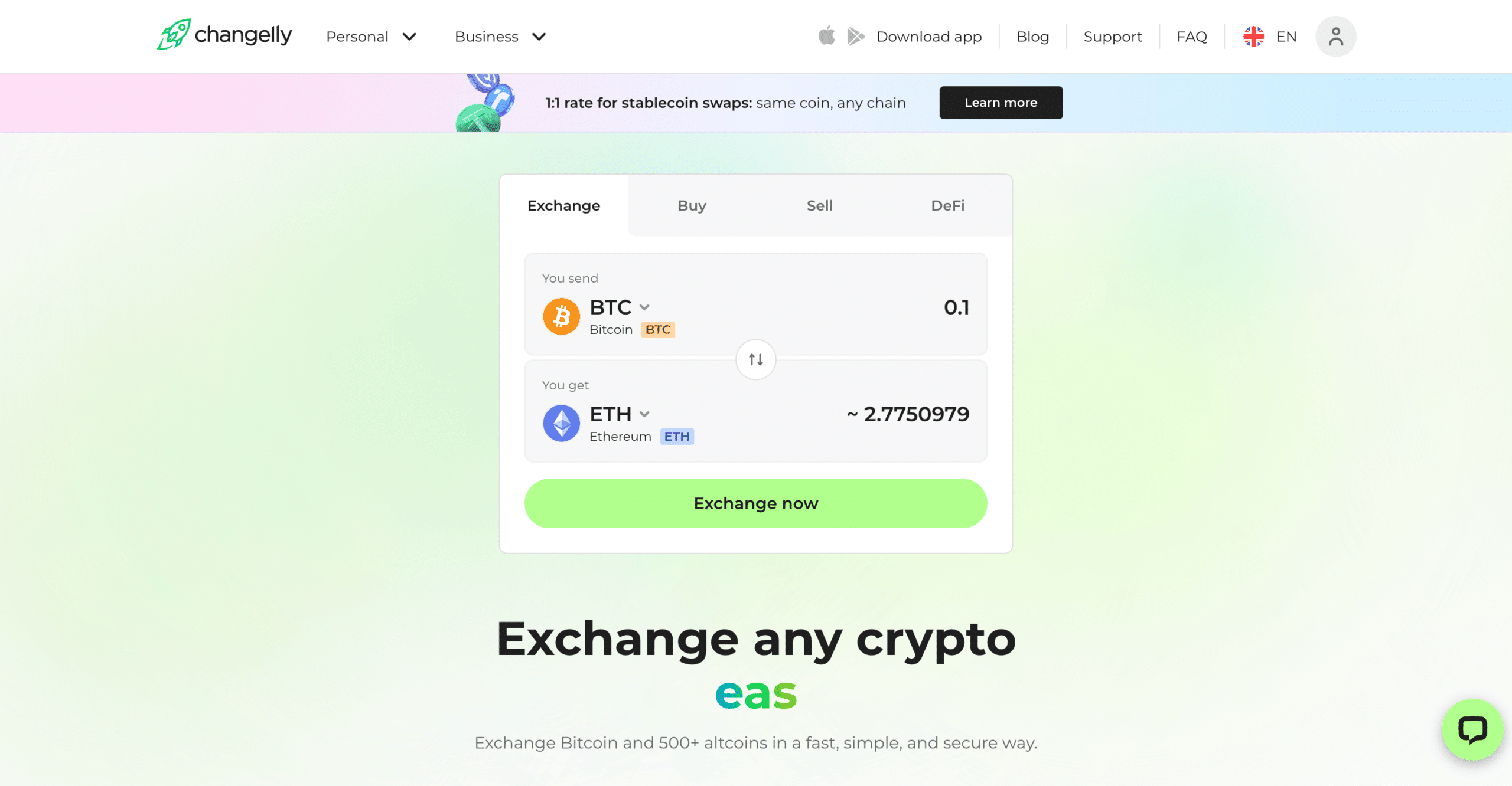 Changelly No KYC Exchanges