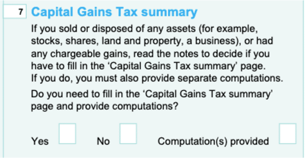 Taxes UK Capital Gains