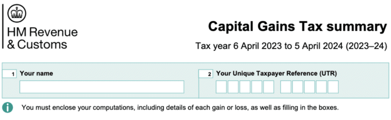 UK Capital Gains SA108